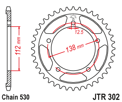 Звезда ведомая (44 зуб.) RK B6834-44 (Аналог: JTR302.44) для мотоциклов Honda