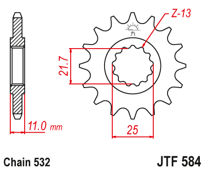 Звезда ведущая (14 зуб.) RK C4063-14 (Аналог: JTF584.14) для мотоциклов Yamaha