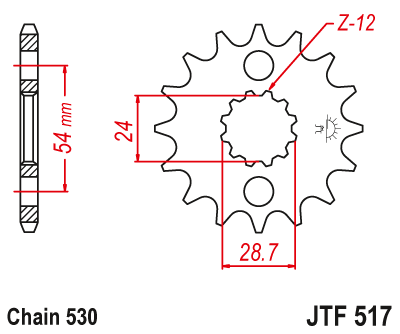 Звезда ведущая (18 зуб.) RK C6420-18 (Аналог: JTF517.18) для мотоциклов Kawasaki