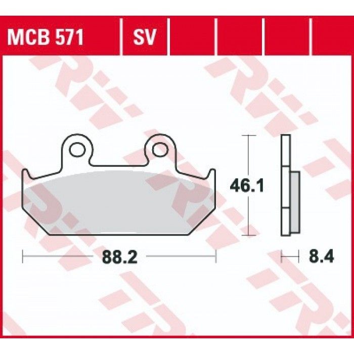 Тормозные колодки передние/задние TRW MCB571 для Honda (Organic Allround) 45105-MR1-671, 45105-MM5-007, 45105-MM5-017