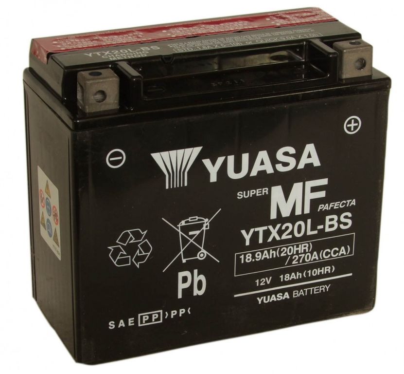 Аккумулятор AGM YUASA YTX20L-BS (ETX20HL-BS, YTX20HL-BS,YB16CL-B, YB16L-B, YB18L-A)